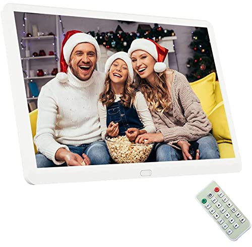 Nuevo Marco De Fotos Digital De 20 Pulgadas, Pantalla IPS De 1440X900, Pantalla Táctil, Sensor De Movimiento, Compatible Con Reloj De Calendario De Vídeo De Rotación Automática,Blanco