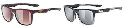 Uvex LGL 42 - Sonnenbrille verspiegelt - Filterkategorie 3 - havanna matt/brown - one size & LGL 42 - Sonnenbrille verspiegelt - Filterkategorie 3 - black transparent/silver - one size