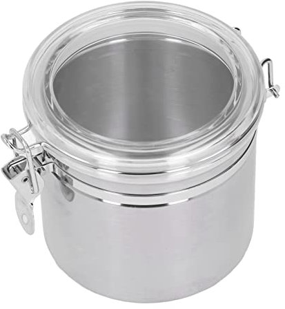 Lata Hermética de Acero Inoxidable Fácil de Limpiar Prevención de Olores Brillantes Contenedor de Almacenamiento de Alimentos de Acero Inoxidable (Medio 1300ml)