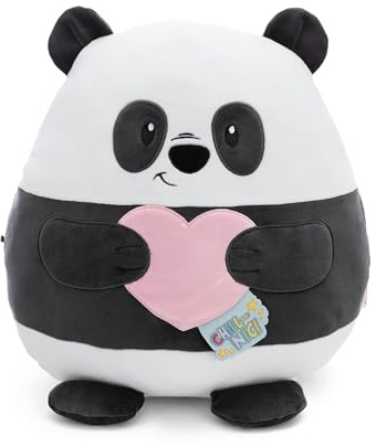 NICI CHILL-NICI Panda Kuscheltier mit Herz 30 cm - Flauschiges Stofftier aus Marshmallow-Textur-Material zum Kuscheln, Spielen und Liebhaben, Ideales Kuschelkissen - 61405