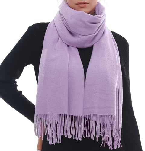 RIIQIICHY Ladies Lilac Scarf for Women Scarves Wraps Winter Cashmere Like Pashmina Shawl Wedding Gifts