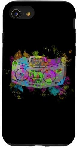 Hülle für iPhone SE (2020) / 7 / 8 Bunte Boom Box 70er 80er 90er Y2K Ghetto Blaster