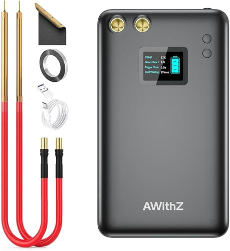 Battery Spot Welder, AWithZ Battery Welder U2 1.5 LCD Screen Spot Welder 5000mAh Upgraded Rechargeable Battery, 99 Gears Portable Mini Spot Welder, Spot Welder for 18650 Battery,Making Battery Pack
