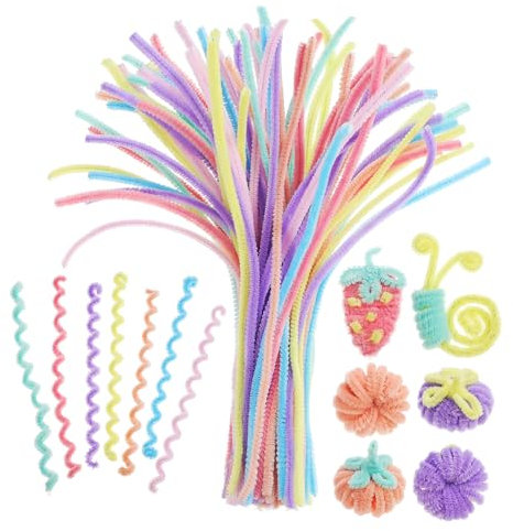 IWOWHERO 300stücke Pfeifenreiniger Zum Basteln Flexible Chenille-stiele Gedrehte Stäbe Für Diy-dekorationen Und Kreative Bastelarbeiten Flauschige Stiele Aus Weichem Material Biegbare Dräht