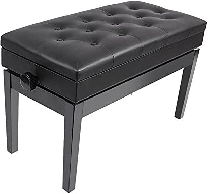 Verstellbare Klavierbank aus Leder mit 10 cm gepolstertem Notenfach und PU-Sitz, perfekt für Musikübungen und Aufführungen.