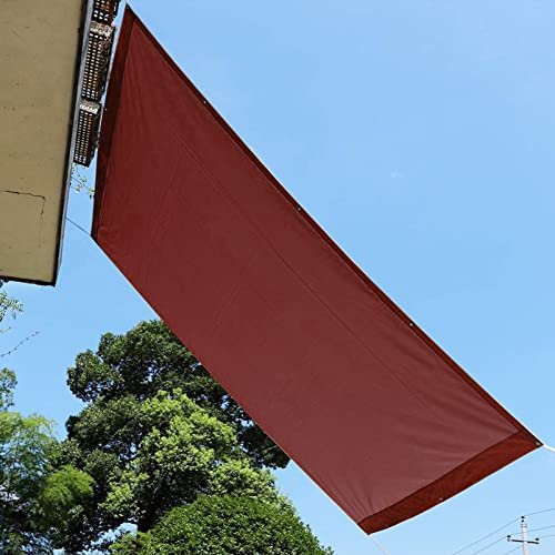 Parasole per esterni, 3 x 4 m, impermeabile, rettangolare, copertura per pergola, blocco al 98%, colore rosso scuro, ideale per pavimenti in legno e montaggio