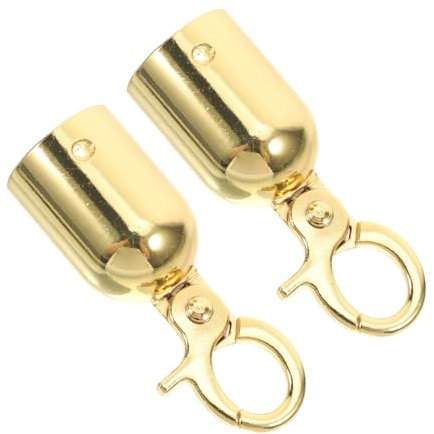 Générique 2 Pièces Crochet de longe de garde-corps embouts de cordon avec crochet embouts de corde support mural pour tuyau d'arrosage butée d'extrémité de corde Acier inoxydable Golden