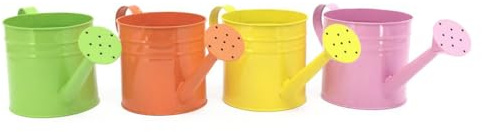 Zelda Bomboniere Annaffiatoio Latta Colorato D 14 H 14 Vaso Decorazione Primavera Pasqua (Arancione)
