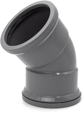 Kayflow 110mm Soil Pipe Fitting (S4) - 45° Bend (Double Socket), Grey