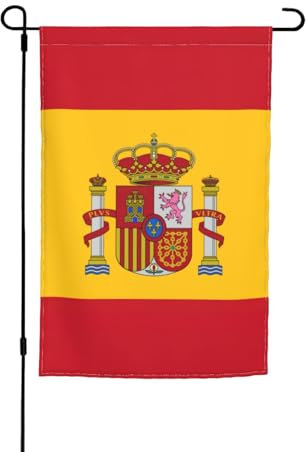 Gartenflagge mit spanischer Flagge, 30,5 x 45,7 cm, personalisierbar, für alle Jahreszeiten, für den Außenbereich, dekorative Hofflagge für Rasen, Terrasse