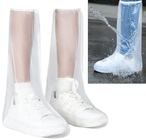 Smaoqingji Copriscarpe Impermeabili Galosce Monouso - 1 set da 6, Bianco, Copriscarpe usa e Getta, Copriscarpe Pratici, Impermeabili, Facili da Usare ln una Giornata di Pioggia