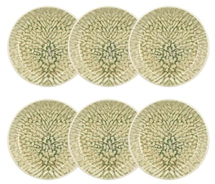 NOVASTYL - Lot 6 assiettes creuses jade 20.5cm en grès - 2614856