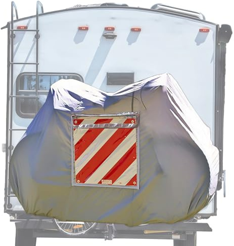 Housse de vélo résistante aux intempéries en tissu Oxford 600D pour 2 vélos, porte-bagages de caravane/camping, compatible avec Volkswagen California (T6.1/T7), Skoda Kodiaq, BMW X3/X5 (crème)