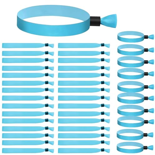40 Stück Blau Festival Armbänder Einlassbänder Stoff, Festival Bänder Einlassbändchen, Eintrittsbänder Geeignet für Große Veranstaltungen, Festivals Hochzeiten Und Partys