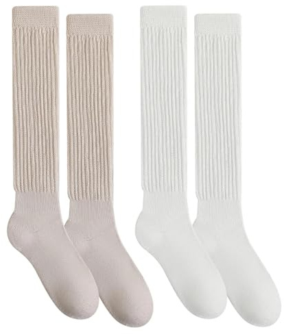 JOOTUEPO 2 Pezzi di Calze Alte Al Ginocchio da Donna, Calzini Caldi Invernali Resistenti All'usura, Calze Sopra Ginocchio Donna, Lunghi Calzini, Alla Moda e Versatili Regali