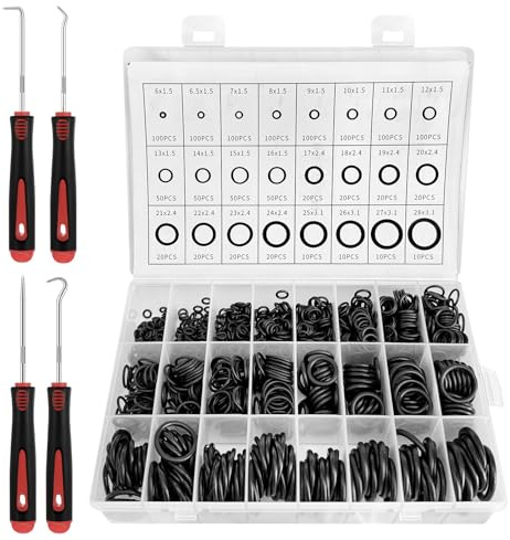 1200 Stück O Ringe Dichtungsringe O Ringe Sortiment Kit O Ring Sortiment 24 Größen Dichtungsringe Set Gummiringe für Automotive Wasserhahn Hochdruckreiniger Sanitär Luft oder Gas Reparatur