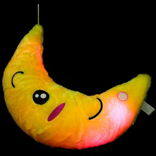ANDRESLAD Cuscino Luminoso LED a Forma di Mezzaluna Morbido in Peluche Imbottitura in Cotone PP Cuscino Decorativo per e Ragazze per Camera da Letto Soggiorno e Regalo di