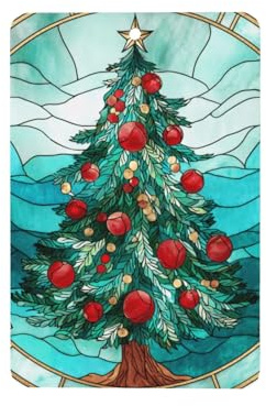 Lot de 4 désodorisants en verre teinté pour voiture Motif sapin de Noël