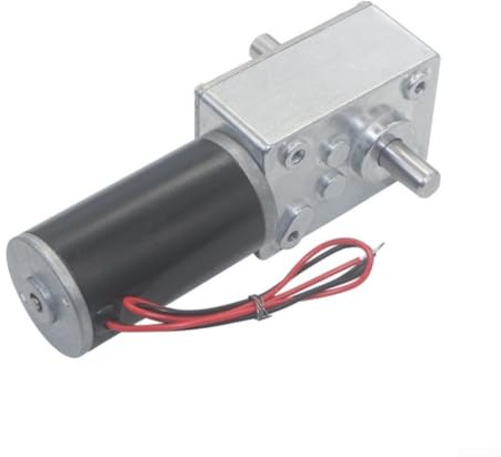 Vollmetall-Doppelwellen-Schneckengetriebe-Gleichstrommotor, 24 V, hohes Drehmoment, 68 kg, kompakt, 31 mm, selbstsichernde Welle für DIY-Robotermodelle, automatisierte Vorhänge (12 V, 12 U/min)
