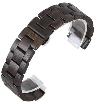 Träarmband Justerbar längd Quick-release Design Unisex ersättningstillbehör(Black,22mm)