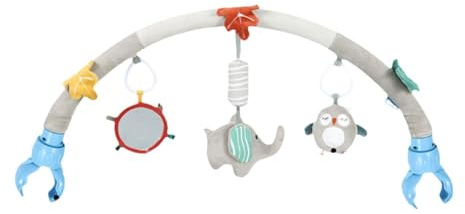 KIXZSAZ Innovatives Kinderwagen Rasselspielzeug mit verstellbaren Clips – EIN tolles Spielzubehör für Babys und Kleinkinder, passend für Babyschalen und Autositze. , Elefant , 87 x 25 cm