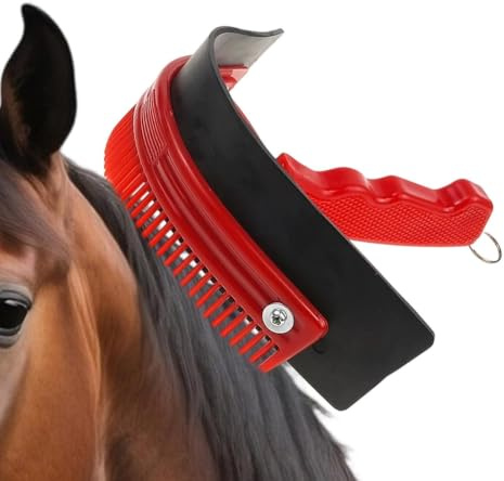 Horse Squeegee Ergonomic Handheld Equine Brush Squeegee | Curved Horse Sweat Scraper for Body Hoof Scraping Washing Grooming Cleaning Barn Stable Equestrian Cats Dogs