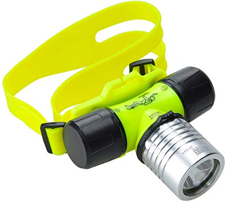 Lychee 300LM LED Tauchstirnlampe,Professionelle Helle Wasserdicht Unterwasser Stirnlampe Kopflampe für Tauchen, Outdoor-Sport, Wandern, Camping, Nachtangeln
