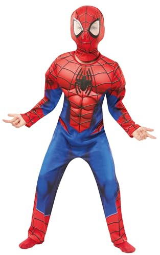 Rubie's Officiell Marvel Spider-Man Deluxe barnkostym, superhjältekostym för barn