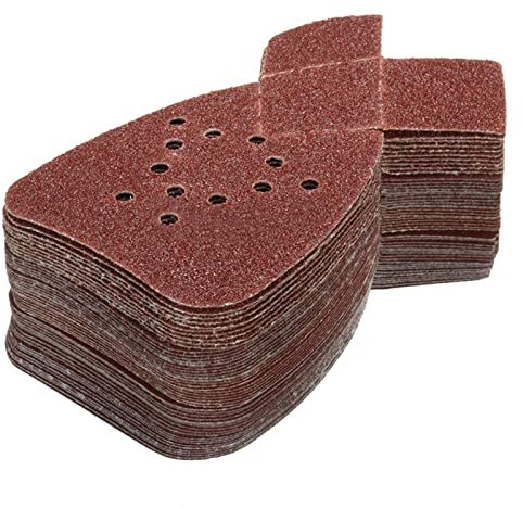 NENEX 50pcs Schleifblätter 12 Löcher für Schwarze Mauspads Aluminiumoxid Körnung 60-240 für Farbentfernung Entgraten Polieren