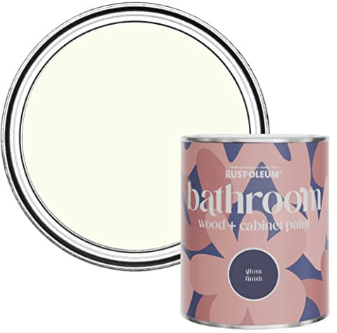 Rust-Oleum Off White Moisture Resistant Bathroom Wood and Cabinet Paint in Gloss Finish - Antique White 750ml