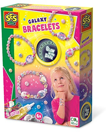 SES Creative 14761 Glow in The Dark Galaxy armband, Multi, One Size