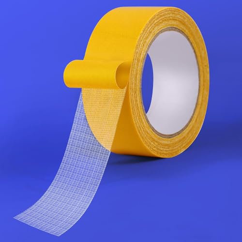 SEIYOGDS Cinta de Tela de Doble Cara | 4cmx20m | Cinta Adhesiva para Revestimientos de Suelos, Peldaños de Escaleras y Más | Alta Fuerza Adhesiva, Fácil de Quitar Sin Dejar Residuos