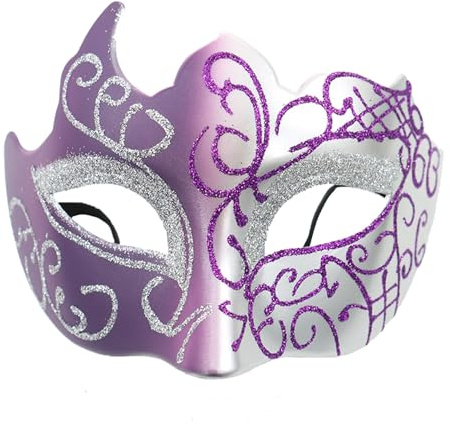 Spldsun Masques de Mascarade pour Hommes, Demi-masque Vénitien, Masque de fête de Carnaval D'Halloween, Utilisé pour Décorer des Costumes de fête, tels que Halloween, bal de fin D'année, Carnaval, etc