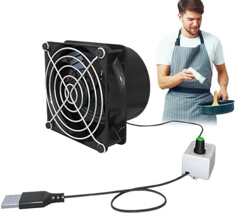Ventilateur de salle de bain - mini extracteur en ligne | EXHAUSTER USB | Ventilateur de ventilation de booster pour la fenêtre des toilettes de cuisine Utilisation, système de flux d'air silencieux,