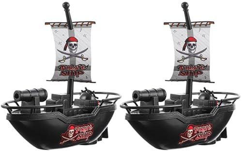 Kisangel 2 Stück Elektrisches Piratenschiff Spielzeug Badezeit Wasserspielzeug Für Kinder Badewanne Badespielzeug Piratenspielzeug