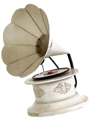 AOSAIXIS Ornement De Gramophone en Métal Vintage Sculpture Phonographe Classique Home Office Decors Un Anniversaire Mariage Unique Gift Gramofono Shelf Decoration Vintage Gramofono