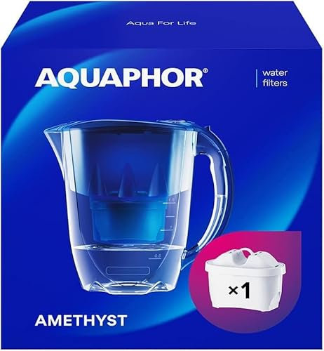 AQUAPHOR Jarra Filtradora de Agua Amethyst con 1 Filtro MAXFOR+ 200L - 2.8L - Azul