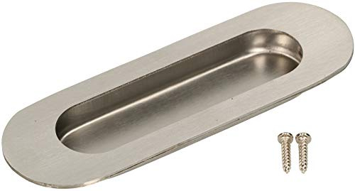 KOTARBAU® Skalhandtag i rostfritt stål 120 x 40 x 9 mm oval skjutdörr inloppshandtag oval skjutdörrhandtag infällt skjutdörr mussla greppfördjupning greppskål möbelhandtag
