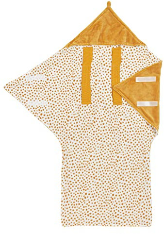 Meyco Baby Cheetah Fleece Einschlagdecke (Fleecedecke aus weichem Material, Anpassbare Temperatur, Wickeldecke für Babywippe, Autositz und Kinderwagen, Einheitsgröße), Honig Gold