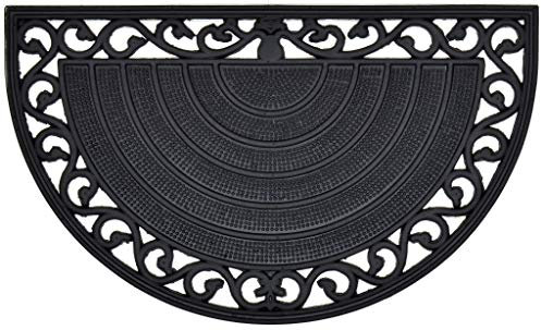 Casa Service IRON Zerbino Gomma 45x75 cm per Ingresso, da Esterno, Stile Ferro battuto, Decorato, Resistente, Antiscivolo, Drenante (Shaped Full)