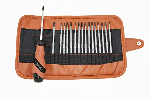 Screwdriver Set 18 in 1 Magnetic Screw Driver Bits, with Interchangeable Blades Set, 18 Piece Tools in Compact Roll-Up Scroll Cloth Cover Set