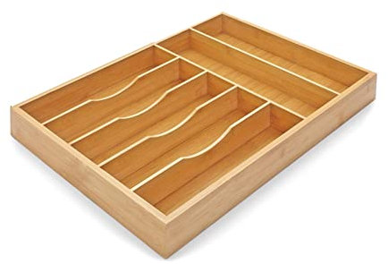 RWRAPS Besteckkasten, Mehrzweck-Besteck-Organizer für Besteckschubladen, Einsatzbox, Besteckkasten, Schubladenteiler aus Holz, Organizer, für Küchenutensilien und Besteck