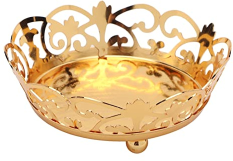 Gold Fruit Bowl, Countertop Fruit Holder Basket Metal Fruit Storage Bowl Decorative, Dinning Table Candy Display Basket Holder for Kitchen, Party, Tabletop Centerpiece Display