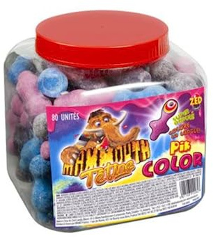 Bonbons Mamouth tetine pik color - 80 pièces