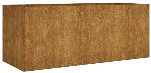 vidaXL Hochbeet, Pflanzkübel Gartenbeet für Garten Balkon Terrasse, Pflanzkasten Blumenkasten zum Selber Bauen, Pflanzbeet Gemüsebeet aus Metall, Cortenstahl