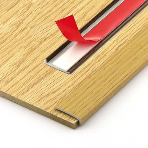 übergangsprofi Selbstklebender 53-Zoll-PVC-Bodenkantenstreifen, 2 cm breiter Treppenkantenschutz für Laminatböden und Holz auf Vinyl/Fliesen/Holz, schneidbare flache Bodentrennstreifen für Höhenabfall