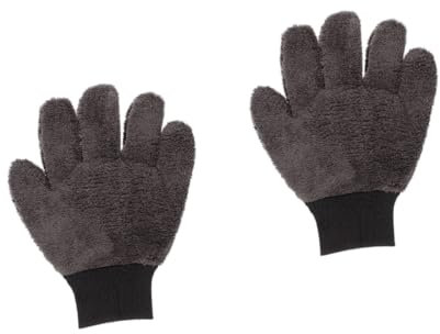 TOPPERFUN 2stücke Autowaschhandschuh Doppelseitiger Mikrofaser-handschuh Für Schonendes Auto Waschen Für Fahrzeugpflege Und Haushalt Graues Design Leicht Und Effizient