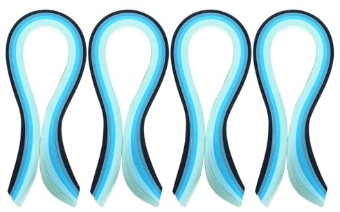 PATIKIL 390 x 7 mm Quilling Papierstreifen Papier Quilling, 400 Stück Origami Fröbelstern Papierstreifen Streifen Set für Kunst, DIY, Handarbeit, Weihnachten, Farbverlauf Blau