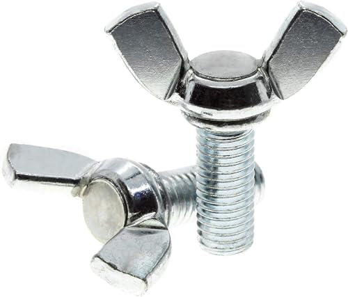 TOP-VIGOR 10Pcs Wing Bolts Wing Screws, M8*16mm Wing Butterfly Bolts Butterfly Screws, Butterfly Wing Screws Bolts, Thumb Hand Screws for Machine Fastener Machinery Equipment