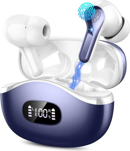 Bluetooth Kopfhörer, In Ear Kopfhörer Kabellos Bluetooth 5.3 mit 4 ENC Noise Cancelling Mic, 40Std Kabellose Kopfhörer IP7 Wasserdicht, intensiver Bass, USB-C, Mini Ohrhörer für Arbeit Spiel Sport